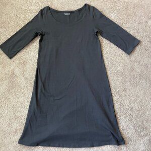 Eileen Fisher jersey knit 3/4 sleeve midi dress Size Small. Lagenlook, Classic